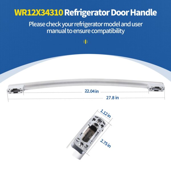 WR12X34310 Freezer Door Handle Replacement for GE Refrigerator - Image 8