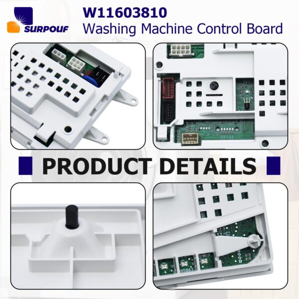 W11603810 W11578565 Washer Control Board Compatible with Whirlpool Replacement 4980453 AP7193495 FIX16744838 WTW4816FW3 - Image 6