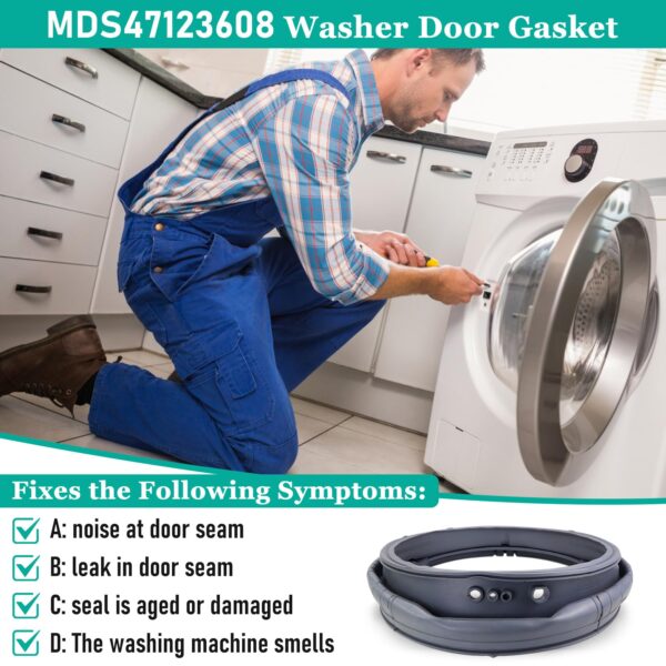 Upgrade MDS47123608 Washer Door Boot Seal,Replacement for LG Kenmore and Compatible with Models WM8100HVA WM8000HVA,WM4070HVA,WM4270HVA,Equal Quality to AP5668418, PS6448330,2673936-3 Year Warranty - Image 8