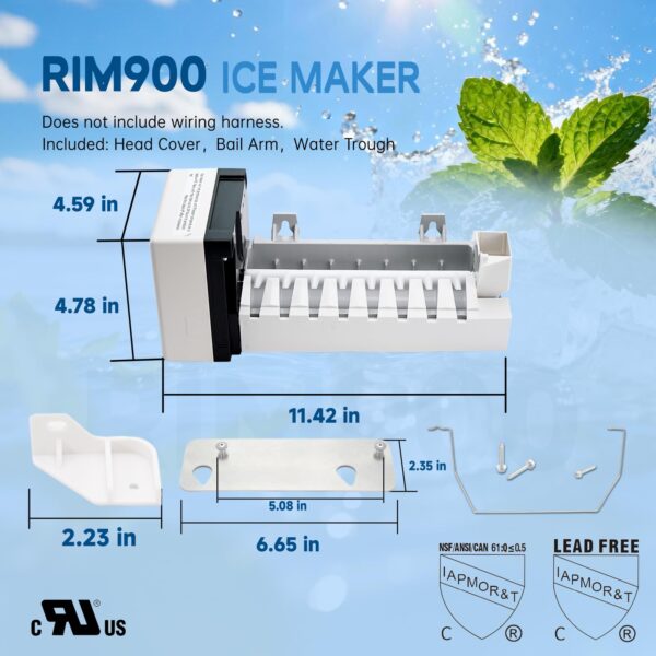 FrigeSwift RIM900 Ice Maker Universal Replacement 120V 8-Cube Modular - Image 3