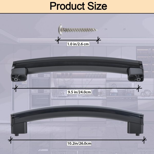 Upgrade Black WB15X10275 Microwave Oven Door Handle, Only Compatible with General Electric GE Microwave Oven Handle, Replacement Part for WB06X10939 PS8754172, Contains 2 Screws - Image 3