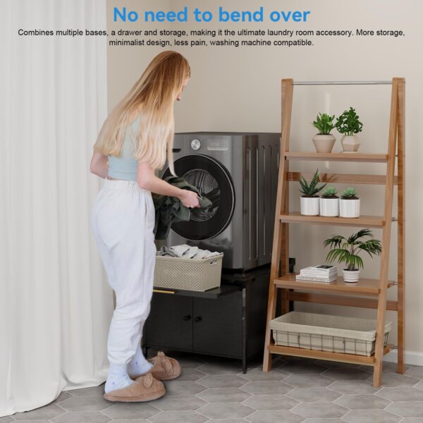 ZealWe 2 Pack 29" Laundry Pedestal for Washer and Dryer,700LBS CAP,Black - Image 7