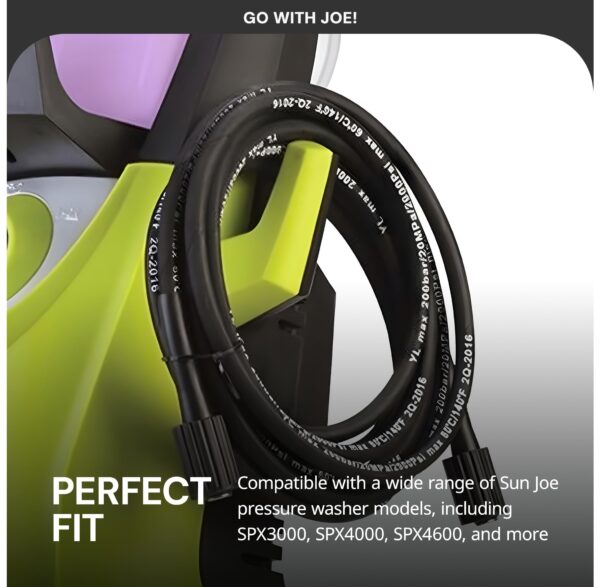 Sun Joe SPX3000-33 Replacement Pressure Washer Hose for SPX3000 Series, SPX3200, SPX3500, SPX4000 Series, SPX4004-MAX, SPX4500, and SPX4600 Series, Manufacturer Original - Image 4