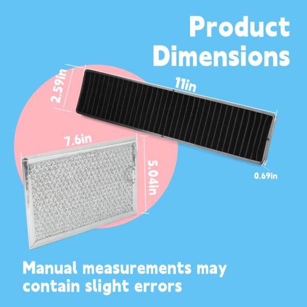 GLOXTED Microwave Filter Set Compatible with GE JVM7195SK6SS PNM9216SK5SS JVM7195EK5ES JNM7196DK5BB JVM7195DK5WW JNM7196SK6SS Microwave Oven Grease & Charcoal Filters Replacement Part, 3 Pack - Image 5