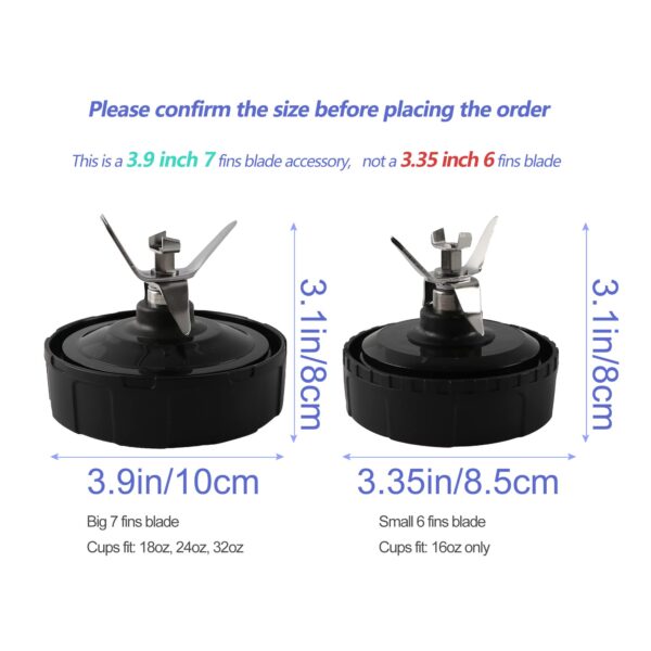 1-Pack Extractor Blade Assembly 7 Fins, Replacement Blender Blade Compatible with Ninja Blenders Auto iQ BL480 BL482 BL642 BL682 NN102 - Image 2