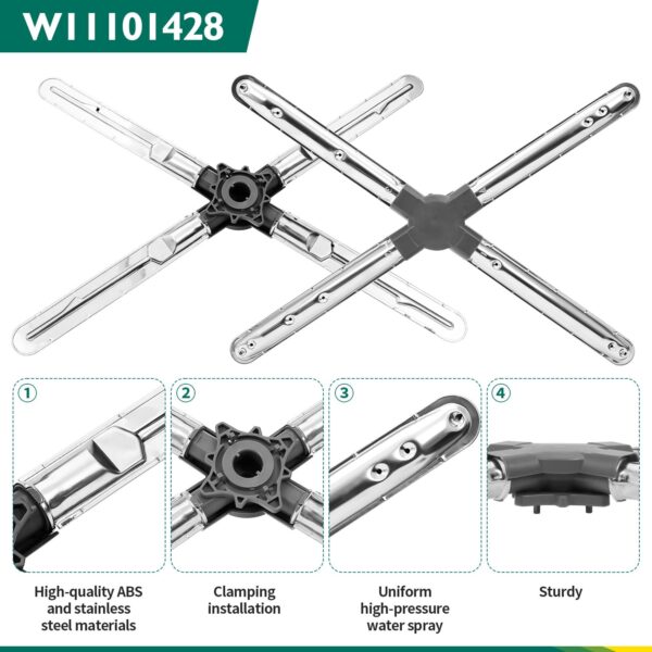 W11101428 Dishwasher Lower Spray Arm for Kitchenaid Whirlpool - Image 5