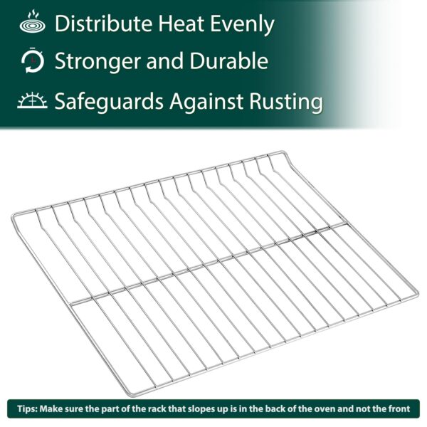 WB48T10095 Oven Racks Replacement Parts for GE Profile Oven Rack 304 Stainless Steel GE Hotpoint Gas Range Stove Rack 23.75’’ x 17.4’’ Spectra XL44 Electric Roaster Double Wire Rack Shelf 2 Pcs - Image 6