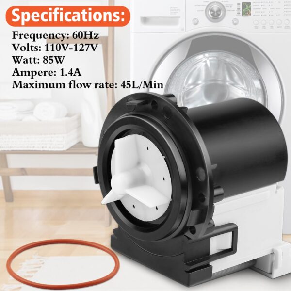 4681EA2001T Washer Drain Pump Motor Replacement for LG & Kenmore Front Load - Image 3
