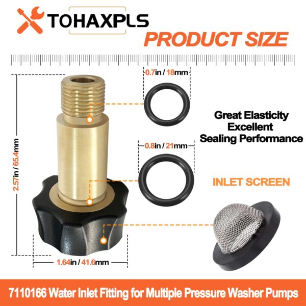 7110166 Pressure Washer Pumps Water Inlet Replacement Fitting - Image 2