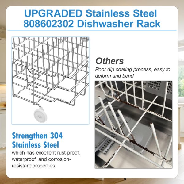 808602302 Dishwasher Rack Replacement for Frigidaire Lower Rack Replacement - Image 7