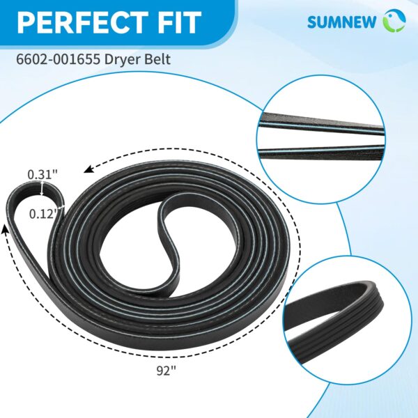 6602-001655 Dryer Belt Replacement Part Compatible with Samsung Dryers - Image 7