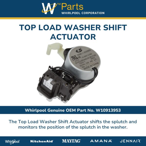 Whirlpool W10913953 Genuine OEM Top Load Washer Shift Actuator Replacement Part - Replaces W10815026 - Image 3