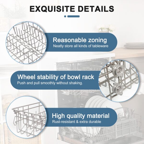 【2026 UPGRADED】DD82-01074A Middle Rack Assembly Replacement Parts Fit for Samsung Dishwasher Dishrack DW80R5061,DW80R5060,DW80K7050UG,DW80K5050US Series - Image 5