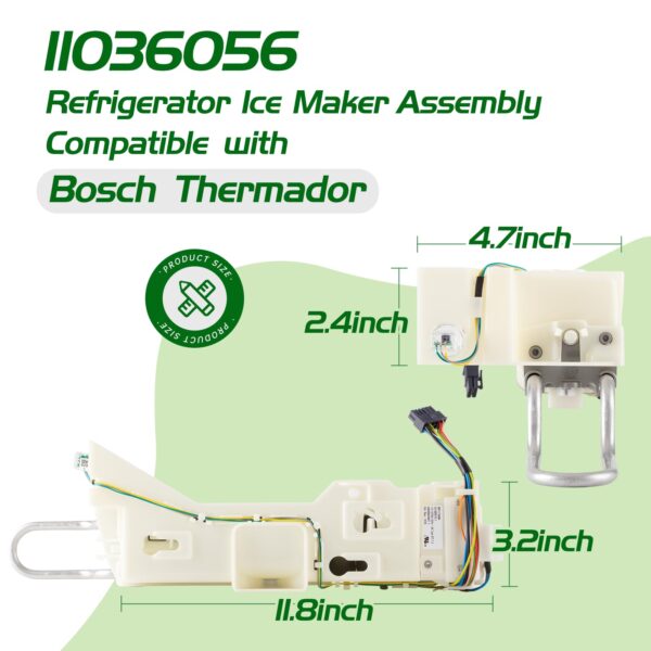 OEM 11036056 Ice Maker Compatible with Bosch Thermador Refrigerator/Freezer, Replacement Part AP6991261 PS16221894 EAP16221894 EG-320313.1 8001113484 etc. - Image 3