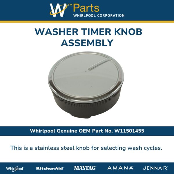 Whirlpool W11501455 Genuine OEM Washer Timer Knob Assembly Replacement Part - Image 7