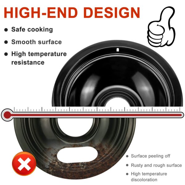 AMI PARTS 5304430149 5304430150 Porcelain Burner Drip Pan Cooktop Set - Image 3