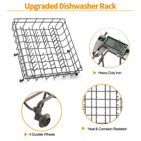 Upgraded 5304535380 Dishwasher Upper Rack Replacement Parts for Frigidaire Kenmore Dishwasher Rack FFCD2413US4A FBD2400KB12B Upper Dishrack Assembly Frigidaire Crosley Dishwasher Top Rack Rollers - Image 4