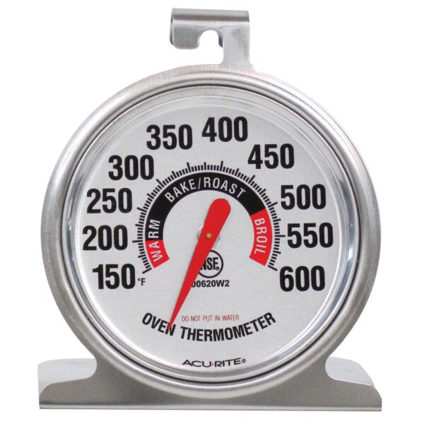 AcuRite 00620A2 Stainless Steel Oven Thermometer (150°F to 600°F)