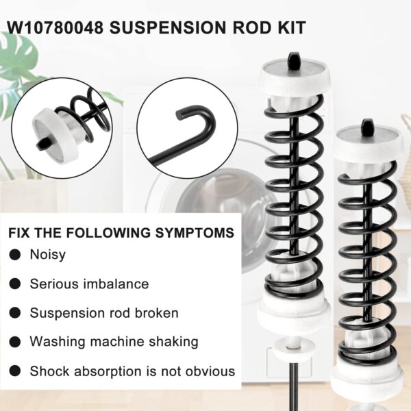 W10780048 Washer Suspension Rod Kit Fit for Ken-more Whirl-pool - Image 3