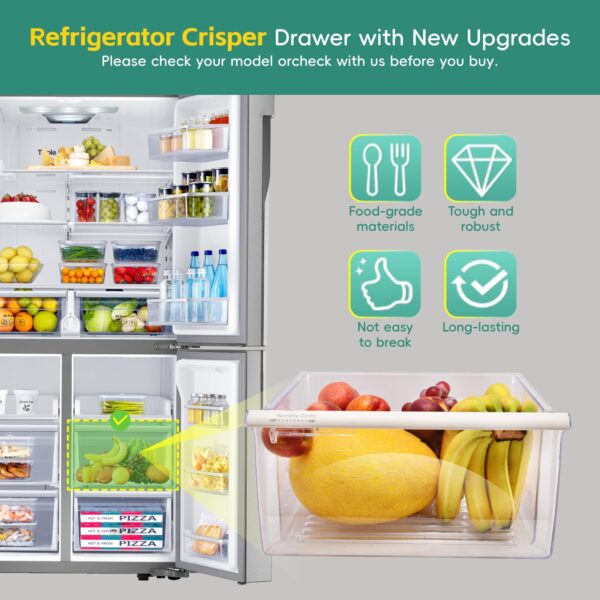 2188656 Fridge Crisper Drawer (Upper),2188656 Crisper Bin, compatible with Whirlpool Refrigerator,Fridge Drawers,Kenmore Refrigerator Parts,Whirlpool Shelf Replacement- WP2188656 - Image 3