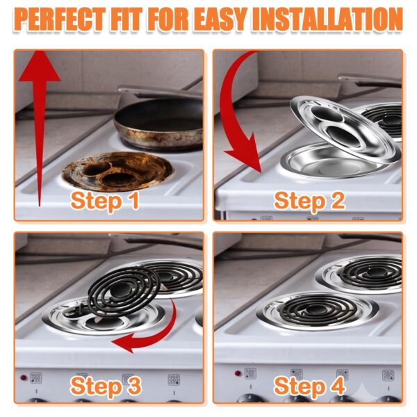 Upgraded GE Drip Pans And WB30M1 WB30M2 GE Stove Burner Replacement Element - Image 5