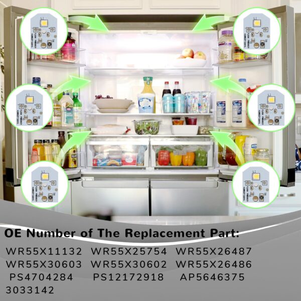 WR55X11132 Refrigerator Light Replacement LED for GE Refrigerator (7 Pcs) - Image 3