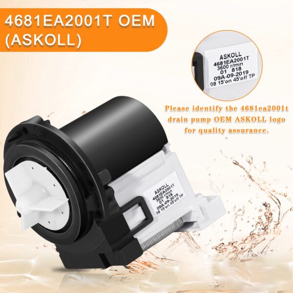 4681EA2001T WM8000HVA WM8100HVA Washer Drain Pump Motor OEM for LG - Image 2
