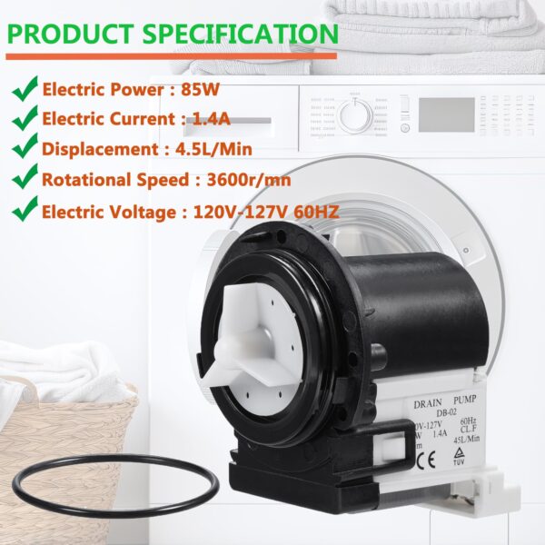 (𝟐𝟎𝟐𝟔 𝐍𝐄𝐖) 4681EA2001T Washer Drain Pump Motor & 383EER4004A 11 Inch Washer Spring Expansion Removal Tool - 4681EA2001T Fit for LG Kenmore Washer Spring Expansion Tool Fit for LG Samsung Washer - Image 7