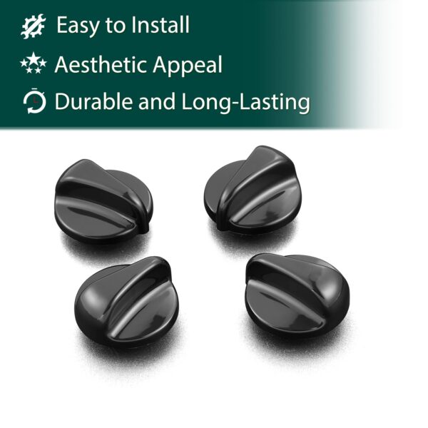 WB03K10035 Stove Knobs Cooktop Replacement Parts for GE Range Cooktop Oven Knob Black Plastic GE Hotpoint General Electric Burner Control XL44 Stove Knob KIP 5963 183d5598 Stove Top Knobs 4 Pcs - Image 2