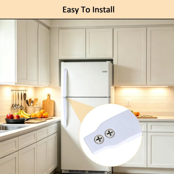 2 Pieces Upgrade WR12X22148 WR12X11011 Refrigerator Door Handle, Compatible with General Electric GE Refrigerator, Replacement Part for WR12X20141, Contains 1 Cap Covers the Bottom Screw (White) - Image 5