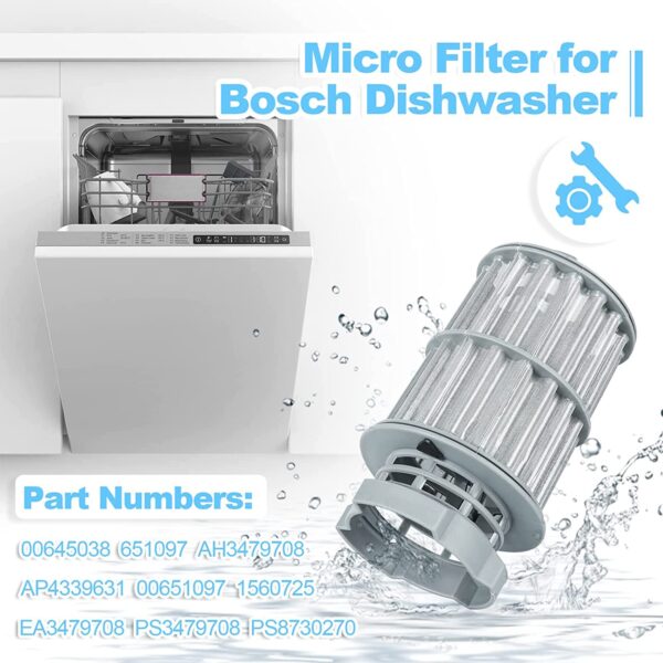 New Upgraded 00645038 645038 Micro Filter For Bosch Kenmore Dishwasher Parts Replaces AP4339631, 00651097, 1560725, 651097, AH3479708, EA3479708, PS3479708, PS8730270 - Image 2