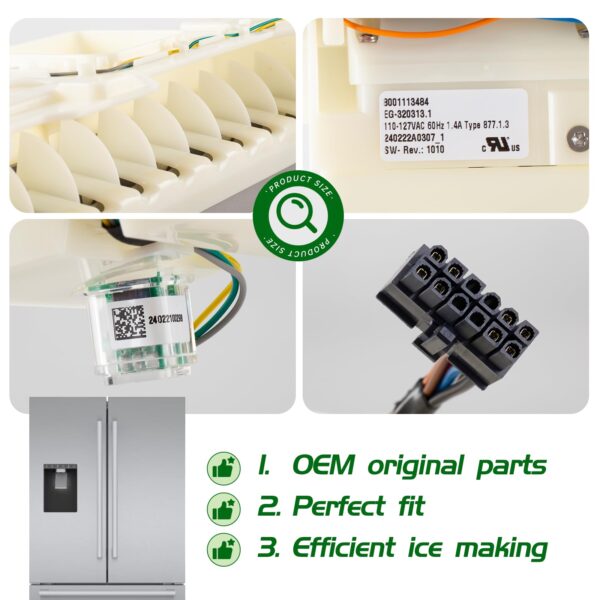 OEM 11036056 Ice Maker Compatible with Bosch Thermador Refrigerator/Freezer, Replacement Part AP6991261 PS16221894 EAP16221894 EG-320313.1 8001113484 etc. - Image 5