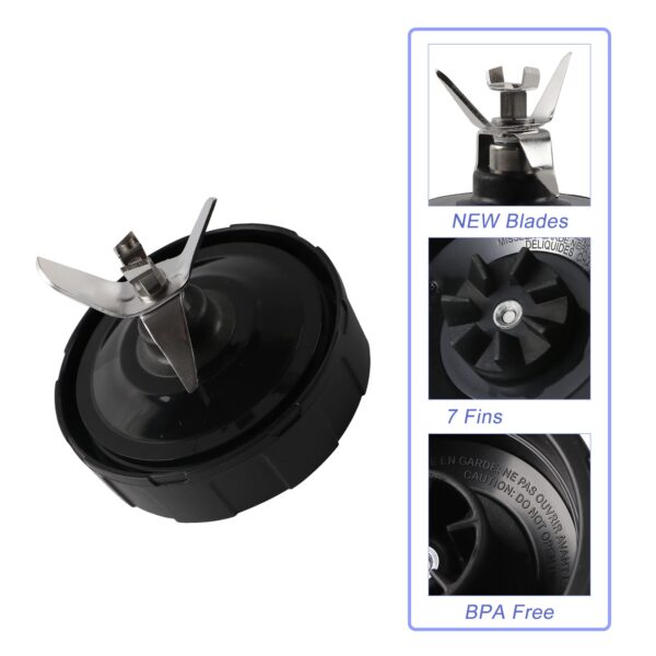 1-Pack Extractor Blade Assembly 7 Fins, Replacement Blender Blade Compatible with Ninja Blenders Auto iQ BL480 BL482 BL642 BL682 NN102