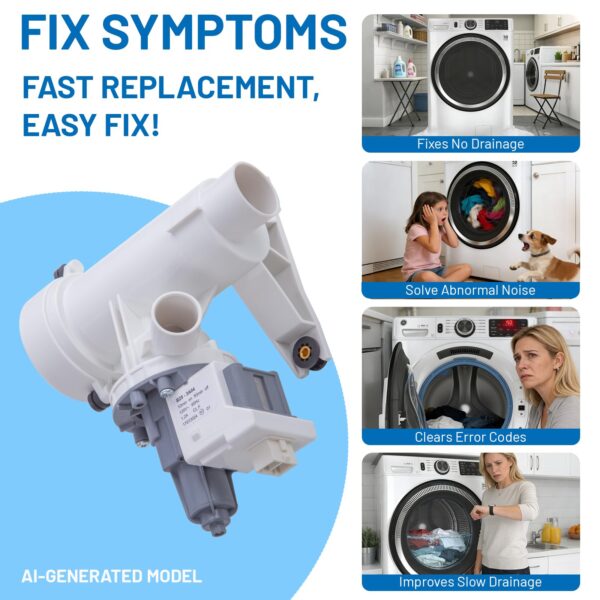 WH11X39237 WH11X29539 Washer Drain Pump for GE GFW550SSN0WW GFW850SPN2RS - Image 6