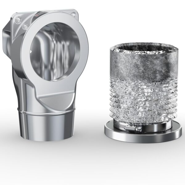 JEEVONY Magnetic Dryer Vent Coupling DV90 Airtight Seal Dryer Vent Connector Kit Easy to Clean Quick Connector Including a 2.6ft 4" Duct and two Clamps