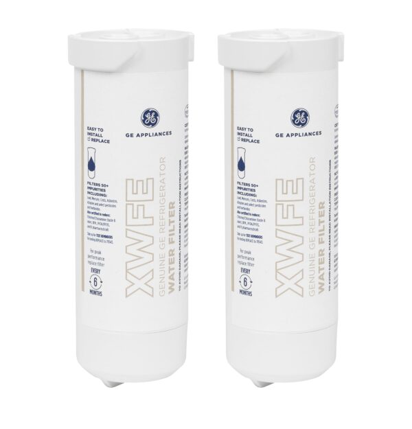 GE XWFE™ Refrigerator Water Filter, Genuine Filter, Guaranteed Fit, 2-pack