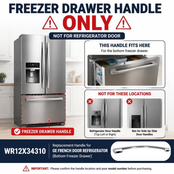 WR12X34310 Freezer Door Handle Replacement for GE Refrigerator - Image 6