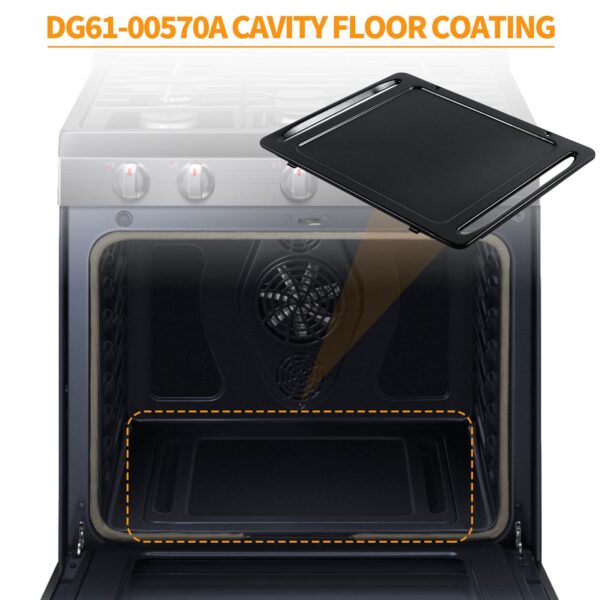 Atgestore DG61-00570A Range Oven Bottom Liner Replacement for Samsung Oven Bottom Plate NX58H5600SS/AA Oven Parts Samsung Gas Stove Oven Liner Cavity Floor Coating Bottom Panel - Image 2