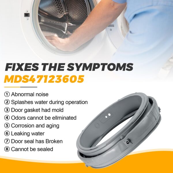 2026 Upgraded MDS47123605 Washer Door Boot Gasket 0EM Rubber Seal - Image 7