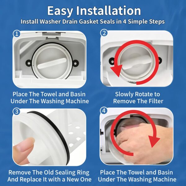 2PCS Washer Drain Pump Filter Gasket Compatible with GE