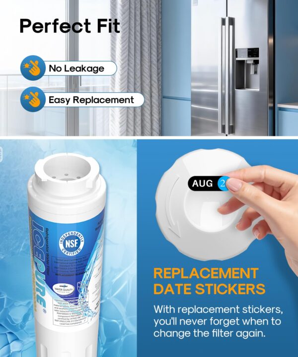 ICEPURE UKF8001 Replacement for Whirlpool Filter 4 EDR4RXD1, RWF0900A 2PACK - Image 6
