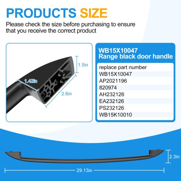 WB15X10047 Range Oven Door Handle for Ge Hotpoint Stove Parts Door Handle - Image 2