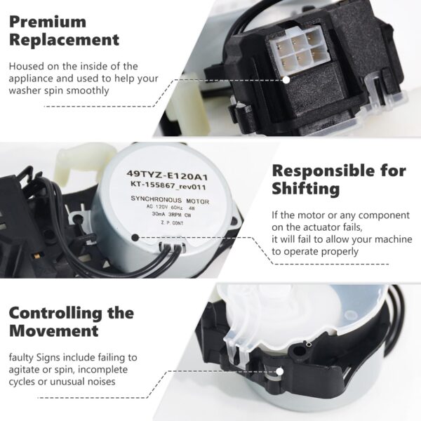 ZNTVW W10913953 W11481722 49tyz-e120a1 Washer Shifter Actuator - Image 7