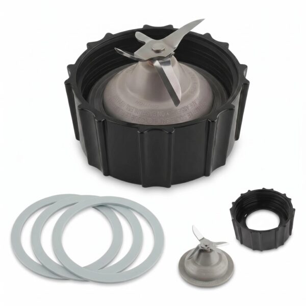 for Black & Decker Blender Replacement Parts Stainless Steel Blender Blade Compatible Blenders BL2020S BL2010WP BL2010BPA with Jar Base Cap and 3 Rubber O Ring Seal Gasket Accessory Refresh Kit - Image 3