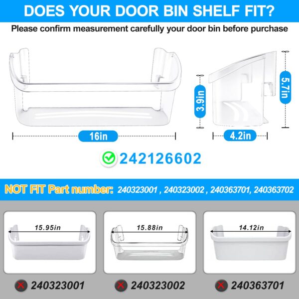 ALVAR 242126602 Refrigerator Door Bin for Frigidaire Door Shelf Replacement - Image 3