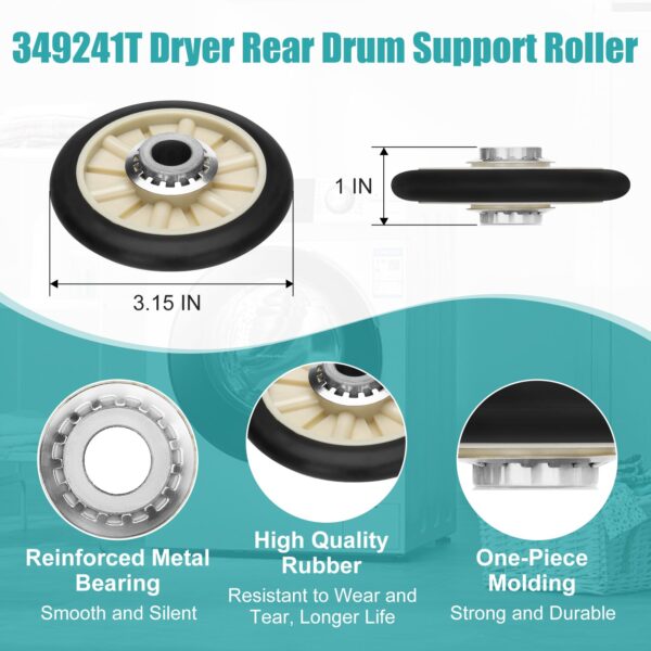 Upgraded 4392065 Dryer Repair Kit Including 691366 Idler Pulley - Image 5