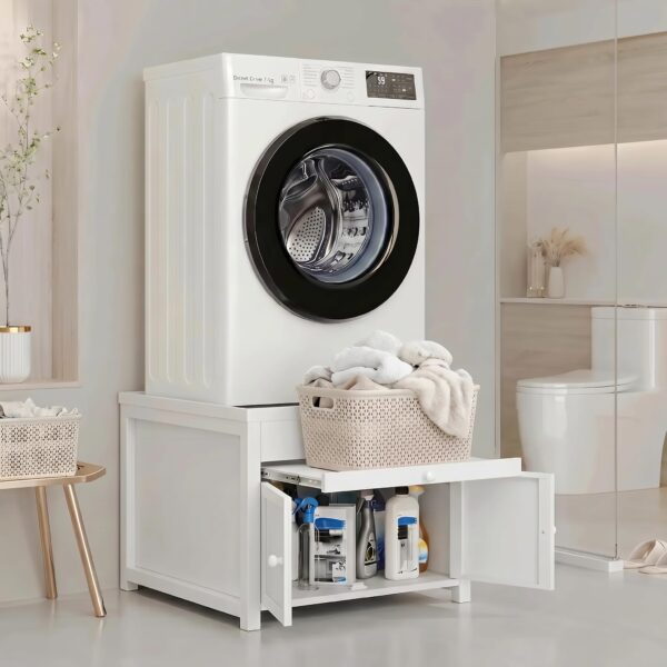 GangMei 29" Washer and Dryer Pedestal with Storage Cabinet, 23" High Stand