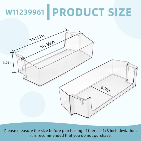 Upgraded W10900538 W11239961 Refrigerator Door Shelf Bin (RIGHT) - Image 8