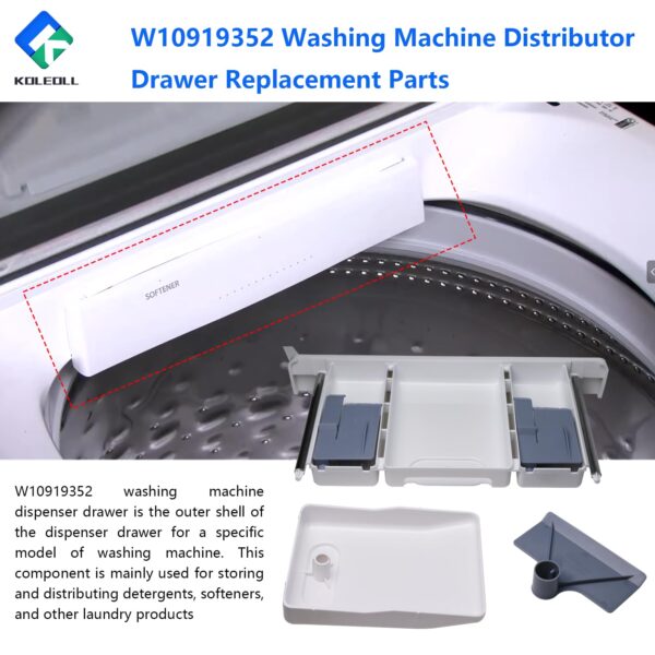 W10919352 Washer Dispenser Drawer Compatible With Whirlpool Maytag - Image 7