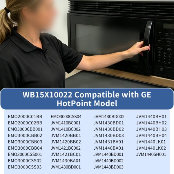 WB15X10022 Microwave Oven Door Handle Compatible with GE HotPoint Replacements WB15X10083 245428 AP2021173 EAP232102 5304408525 - Image 7
